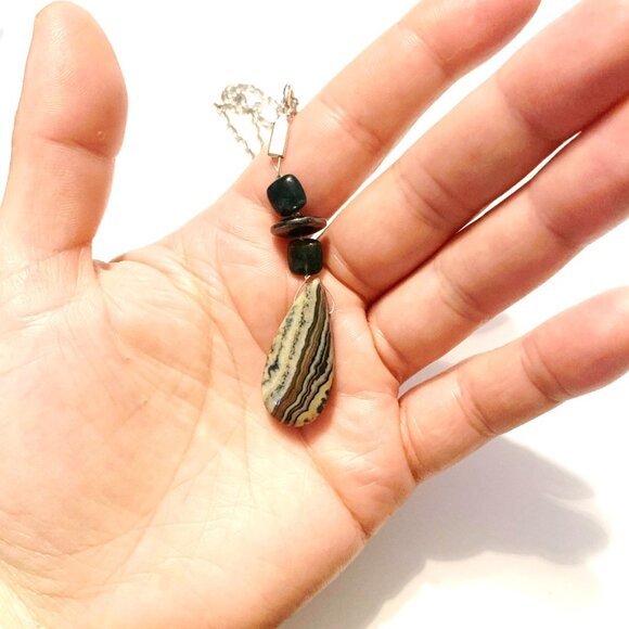Crazy Lace Agate Teardrop Pendant Necklace – Joy & Inner Harmony - Picture 5 of 7
